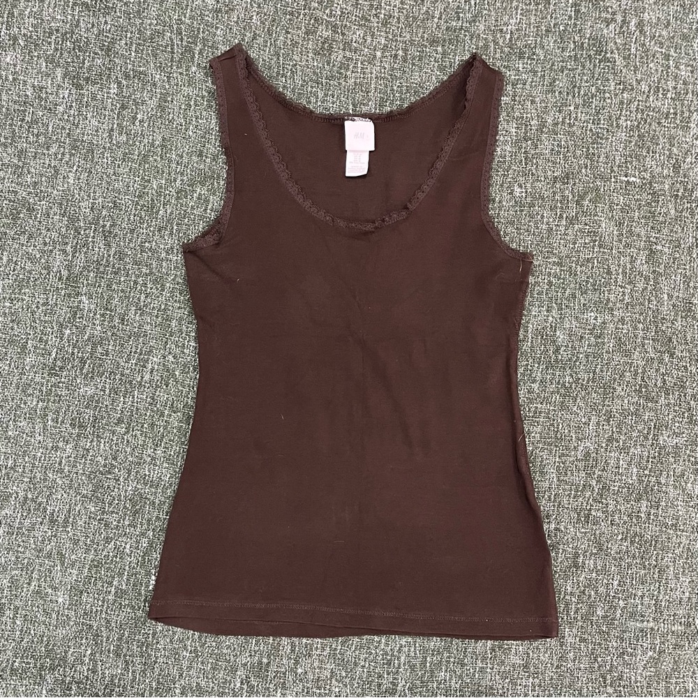 Brown lace tank top